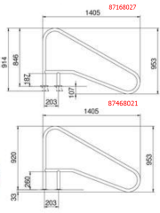 Поручень Flexinox 87168027 для римських сходів FX-02 (1405 мм, анкер, AISI-316L)