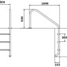 Сходи для басейну Flexinox Overflow (4 сходинки), AISI-316L