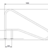 Поручень Flexinox 87188154 для римських сходів FX-02 Nero (1405 мм, фланець, AISI-316L)