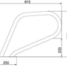 Поручень Flexinox 87166013 для римських сходів FX-03 SPA (810 мм, фланець, AISI-316L)