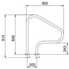 Поручень Flexinox 87164018 для римських сходів FX-04 (800 мм, анкер, AISI-316L)