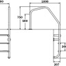 Сходи для басейну Flexinox Overflow Special (4 сходинки), AISI-316L