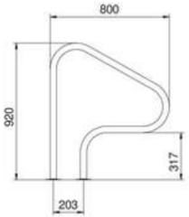 Поручень Flexinox 87164010 для римських сходів FX-04 (800 мм, фланець, AISI-316L)