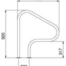 Поручень Flexinox 87164010 для римських сходів FX-04 (800 мм, фланець, AISI-316L)