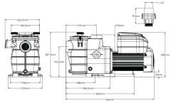 Насос Hayward Max Flo VS SP1811VS (220 В, 13.5 м3/год, 1.1 HP), 4-швидкісний