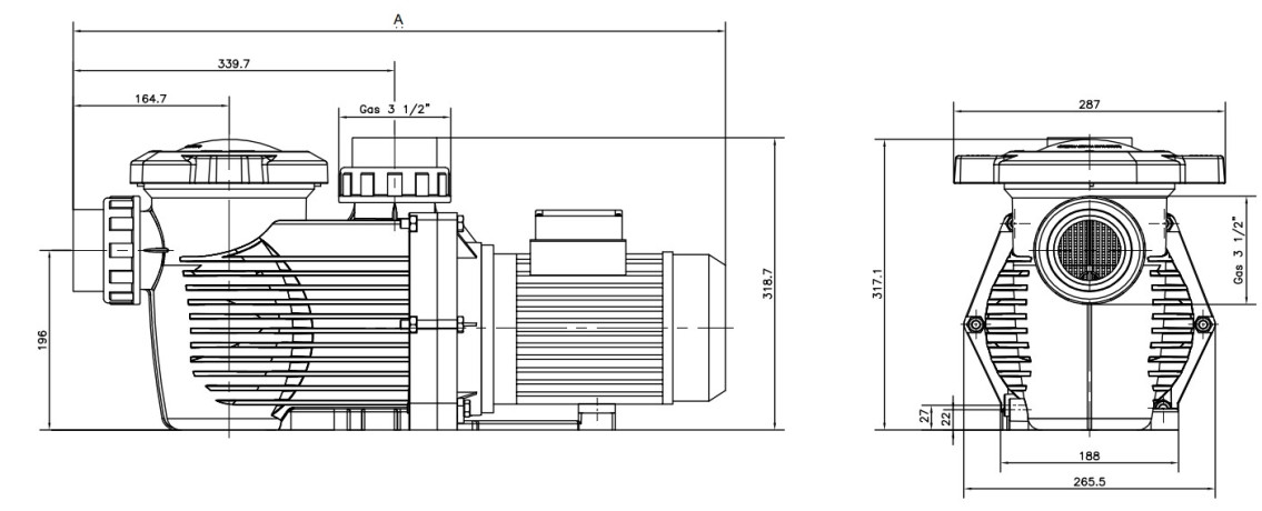 Насос Hayward HCP36303E IE3 (380 В, 36 м3/год, 3 HP)