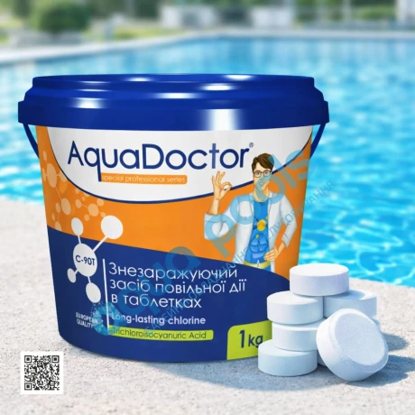 Хлор для басейну AquaDoctor C-90T 1 кг в таблетках