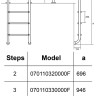 Сходи для басейну Hayward Standard (3 сходинки), для широкого борту, AISI-316