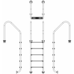 Сходи для басейну Emaux Standard SLF515-SR (5 сходинок), AISI-304
