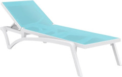 Шезлонг Aquajoy Pacific, білий з бірюзовим