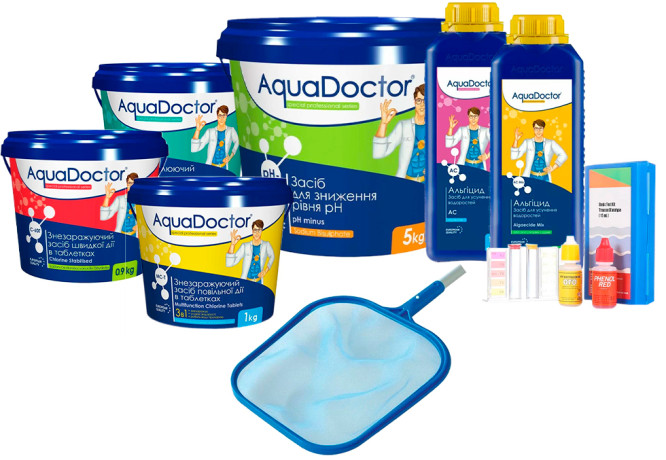 Набір хімії для басейну AquaDoctor 8 в 1 (10-15 м3)