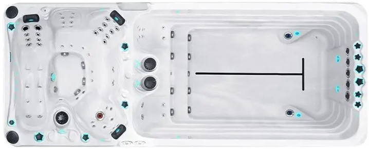 Плавальний СПА-басейн Passion Spas Dynamic Deep (590x227x155 см), Сріблясто-білий