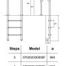 Сходи для басейну Hayward Asymmetric Muro (4 сходинки), для вузького борту, AISI-304