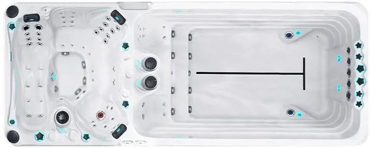 Плавальний СПА-басейн Passion Spas Dynamic (590x227x126 см), Сріблясто-білий