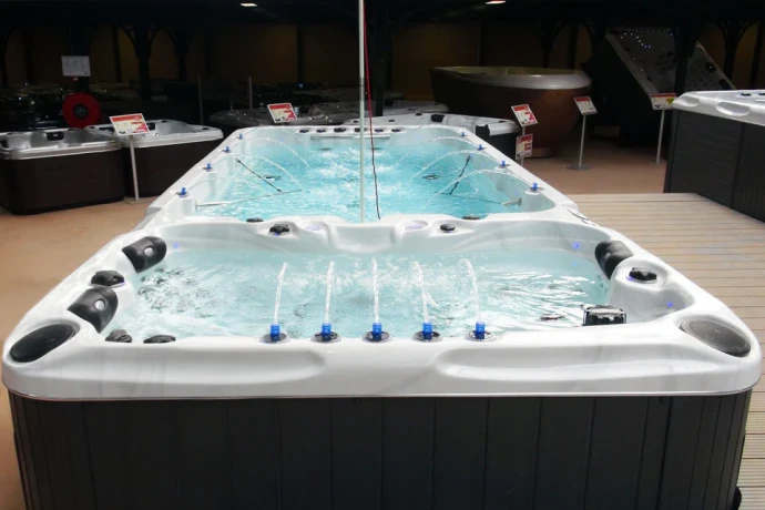 Плавальний СПА-басейн Passion Spas Fitness 1 (400x228x126 см), Сріблясто-білий