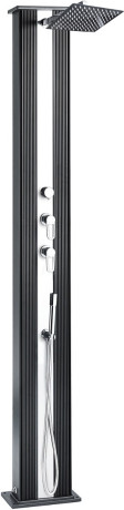 Душ сонячний Aquaviva Hybride Dada Straight алюмінієвий з мийкою для ніг, антрацит DS-D463NX, 40 л, уцінка
