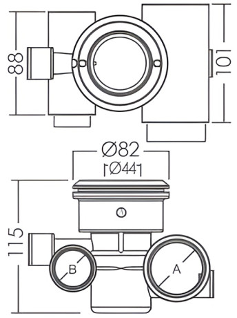 Прохід Emaux EM0031 під гідромасажну форсунку, Dark Grey
