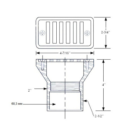 Форсунка для переливу Hayward SP1019 (60.3 мм)