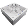 СПА-басейн Aquajoy Monaco (220х220х90 см), Сріблясто-білий мармур, з динаміками та LED-підсвічуванням