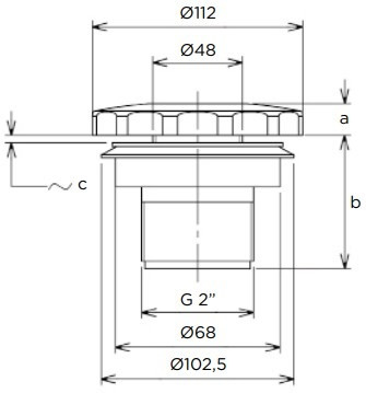 Форсунка стінова Flexinox 87198042 (4.5 м³/год) під лайнер, 2"
