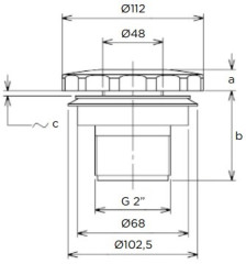 Форсунка стінова Flexinox 87198042 (4.5 м³/год) під лайнер, 2"