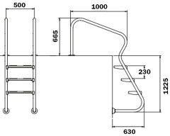Сходи для басейну Flexinox Easy Access Electropolished (4 сходинки), AISI-316L