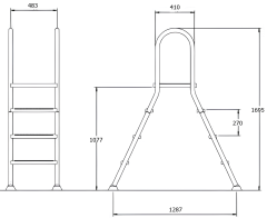 Сходи для наземних басейнів Flexinox 87140034N (3 сходинки), AISI-304