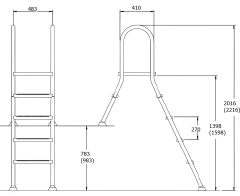 Сходи для наземних басейнів Flexinox 87143517N (5 сходинок), AISI-304
