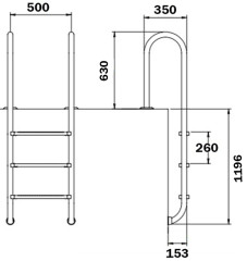 Сходи для басейну Flexinox Muro Electropolished (4 сходинки), AISI-316L