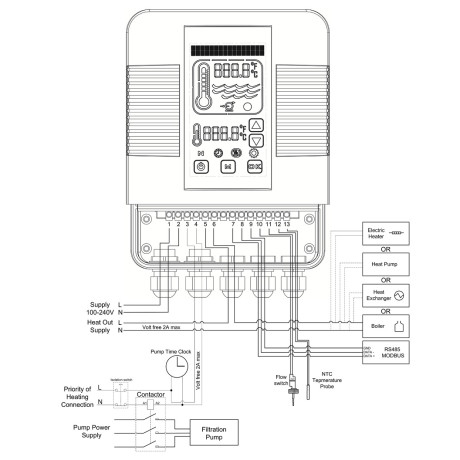 Цифровий контролер Elecro Heatsmart Plus теплообмінника G2/SST + датчик протоку та температури, керування через Wi-Fi