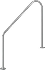 Поручень Flexinox 87162260 для римських сходів 2-BEND (1829 мм, фланець, AISI-316L)