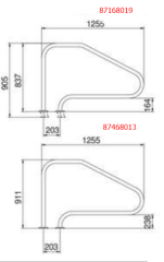 Поручень Flexinox 87168019 для римських сходів FX-01 (1255 мм, анкер, AISI-316L)